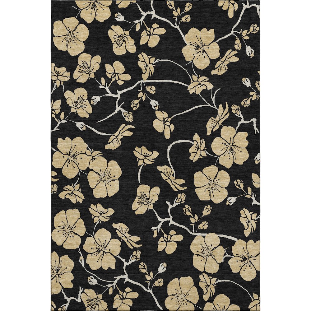Premium Machine Washable Mayfield AMF1034 Black 8' x 10' Rug. Picture 1