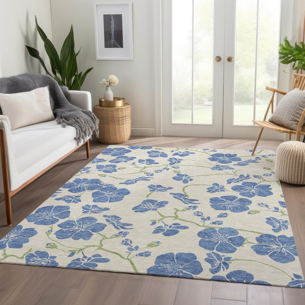 Premium Machine Washable Mayfield AMF1034 Linen 8' x 10' Rug. Picture 6