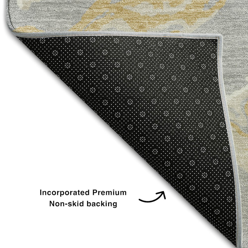 Premium Machine Washable Mayfield AMF1035 Gray 3' x 5' Rug. Picture 2