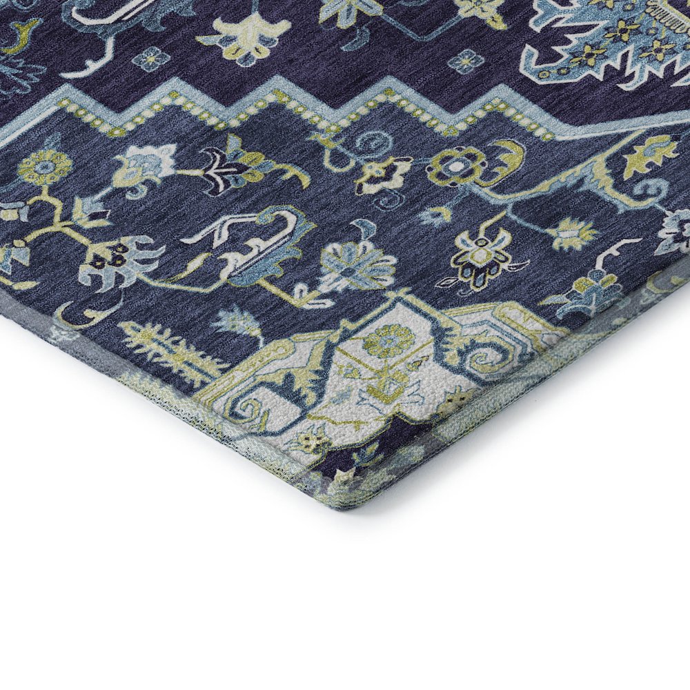 Premium Machine Washable Mayfield AMF1036 Navy 3' x 5' Rug. Picture 3
