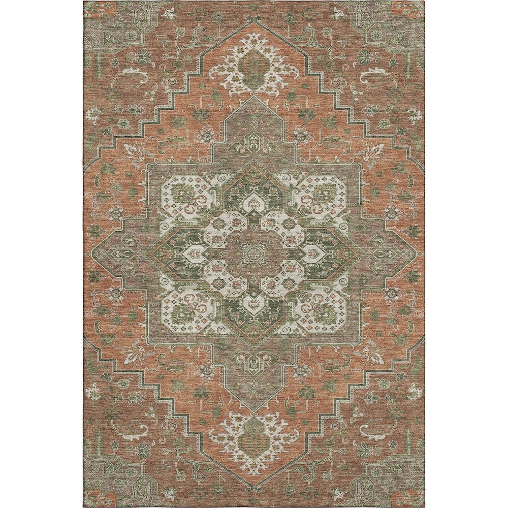 Premium Machine Washable Mayfield AMF1036 Rust 8' x 10' Rug. Picture 1