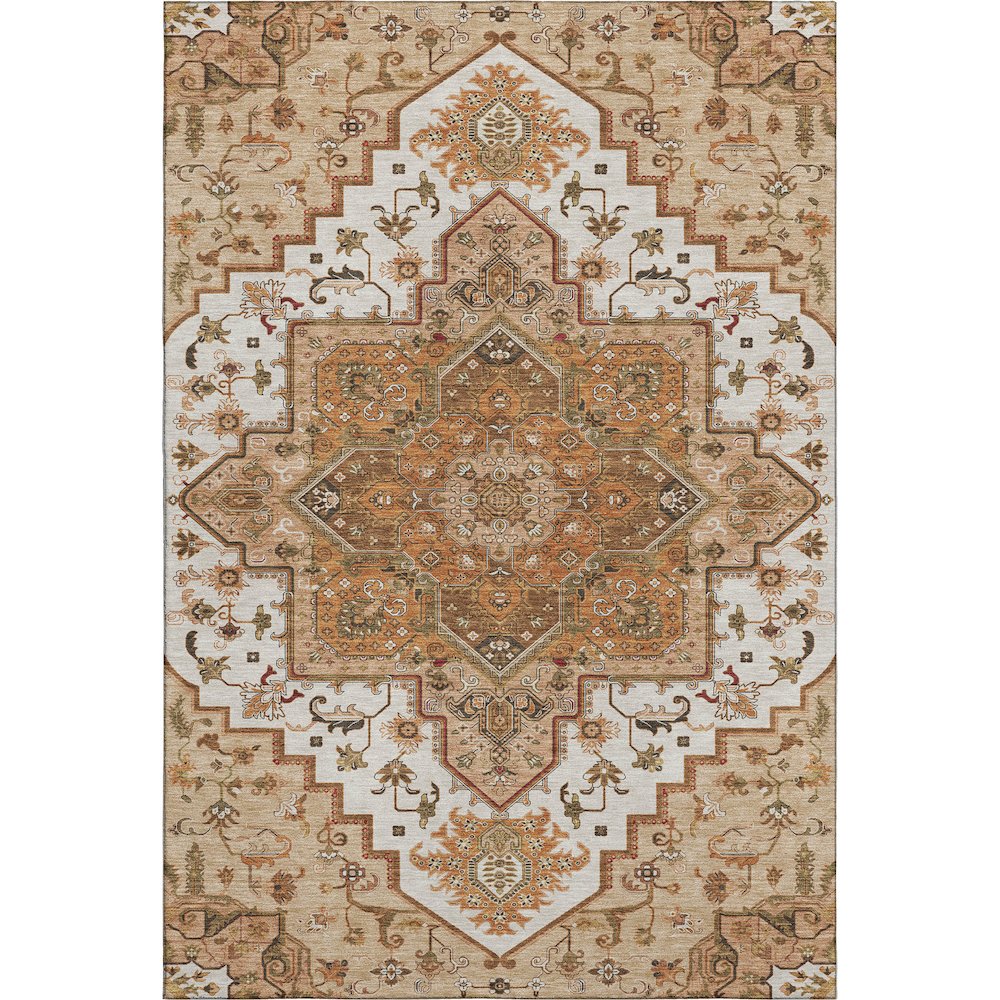 Premium Machine Washable Mayfield AMF1036 Terracotta 8' x 10' Rug. Picture 1