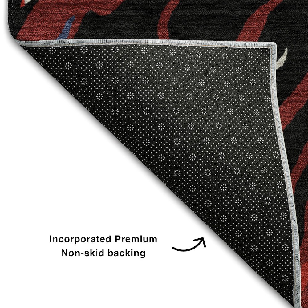 Premium Machine Washable Mayfield AMF1037 Black 3' x 5' Rug. Picture 2