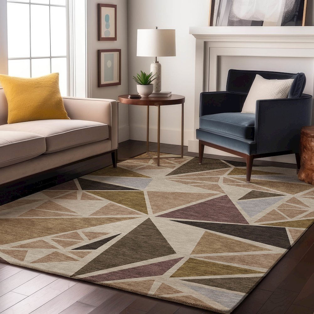 Premium Machine Washable Mayfield AMF1039 Beige 8' x 10' Rug. Picture 5