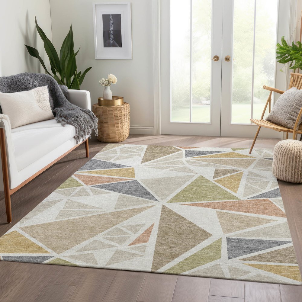 Premium Machine Washable Mayfield AMF1039 Ivory 8' x 10' Rug. Picture 6