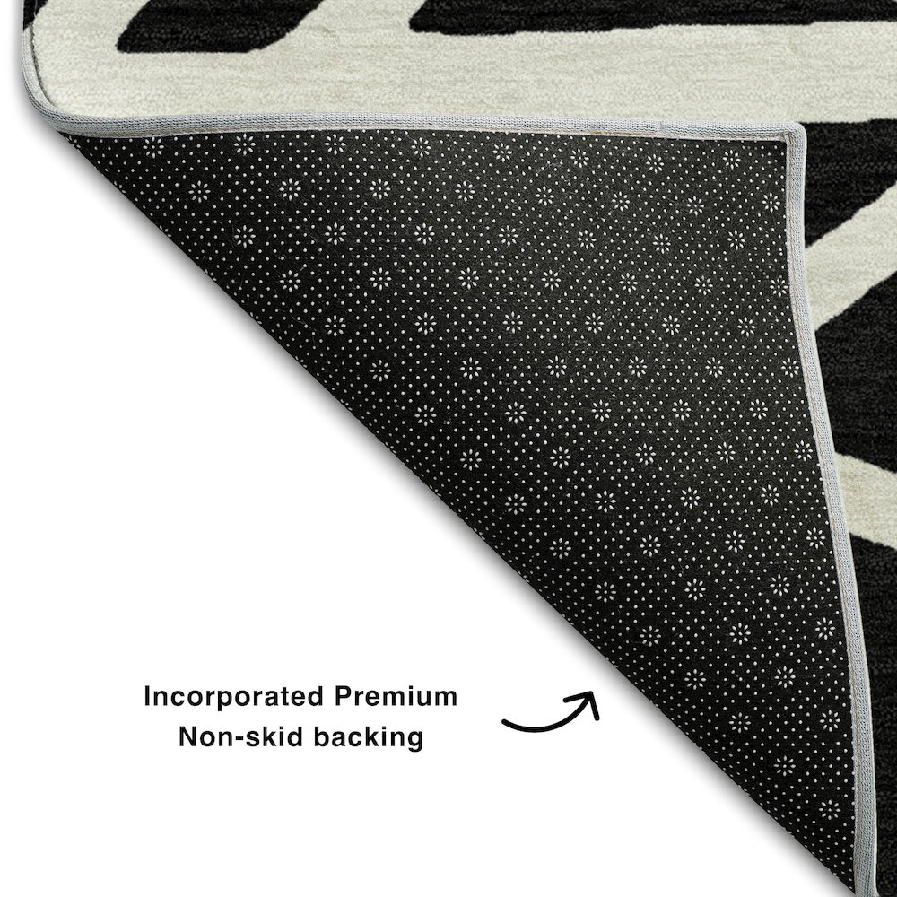 Premium Machine Washable Mayfield AMF1040 Black 3' x 5' Rug. Picture 2