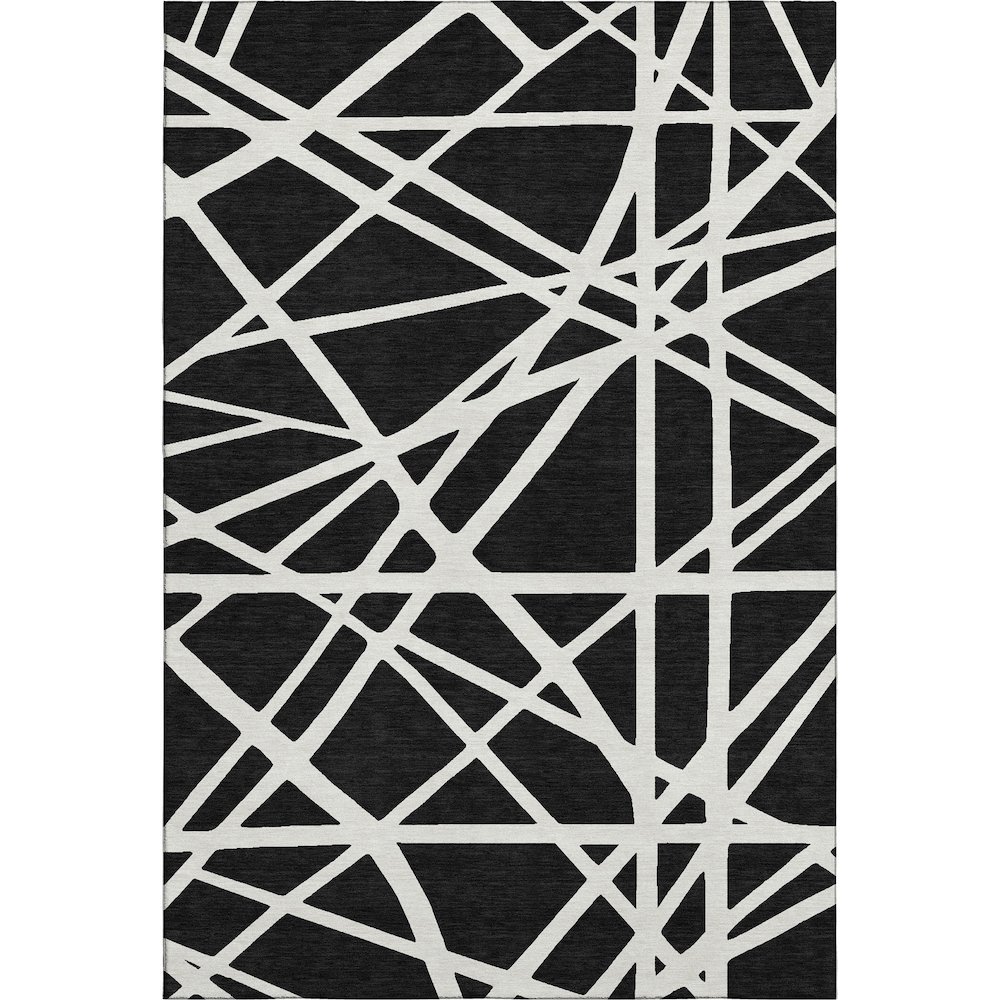 Premium Machine Washable Mayfield AMF1040 Black 8' x 10' Rug. Picture 1