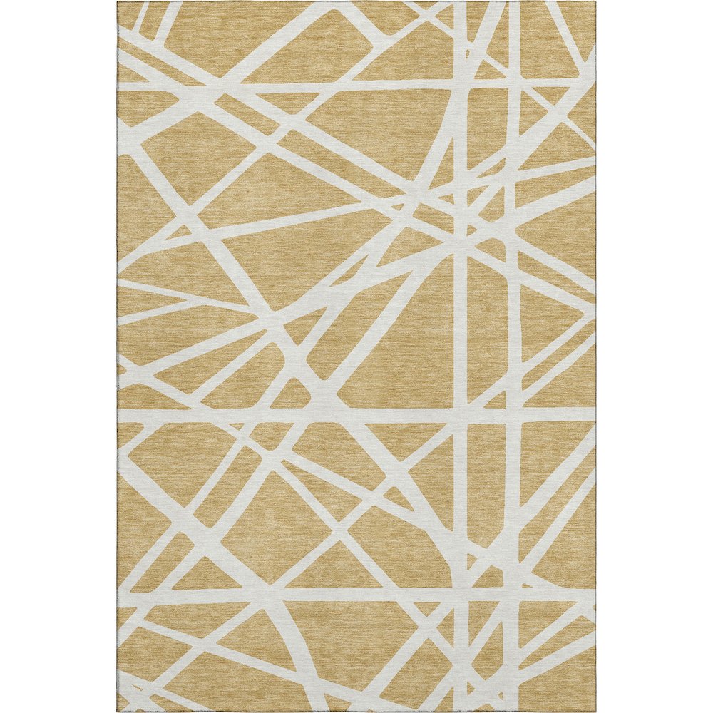 Premium Machine Washable Mayfield AMF1040 Gold 8' x 10' Rug. Picture 1