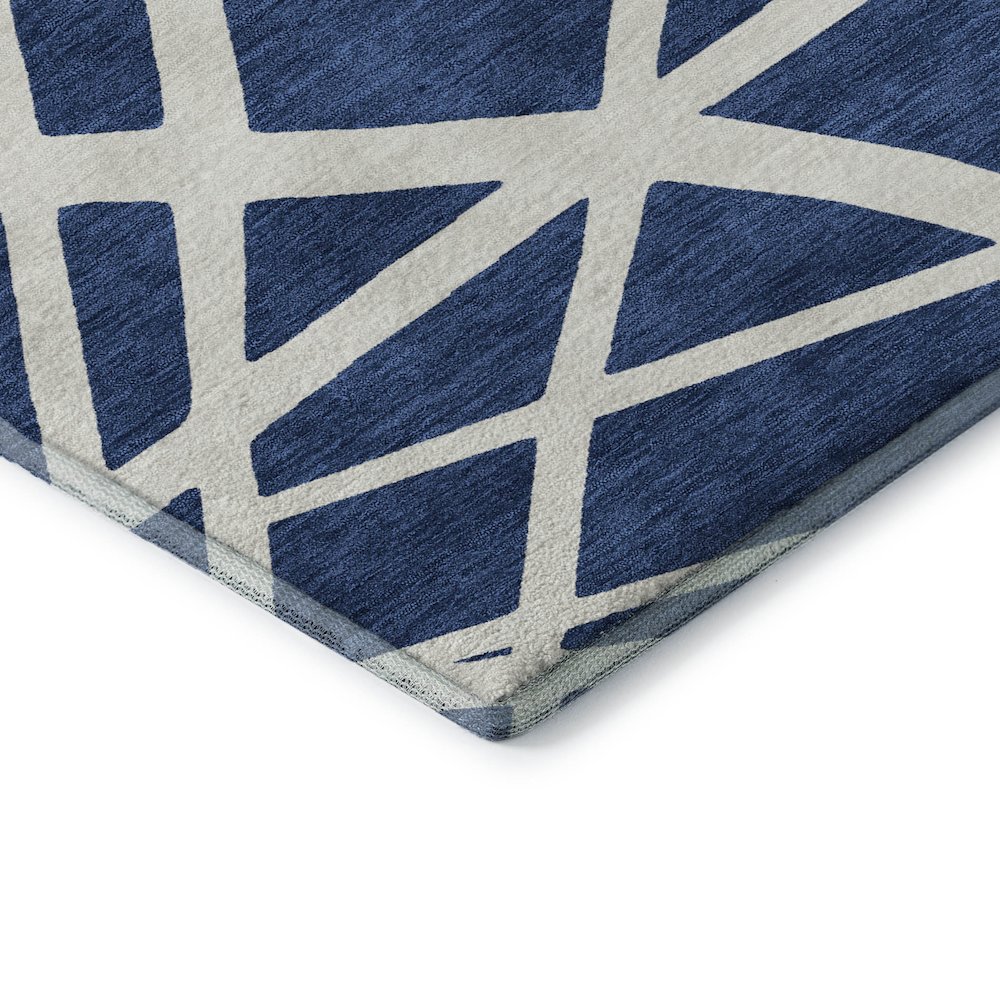 Premium Machine Washable Mayfield AMF1040 Navy 3' x 5' Rug. Picture 3