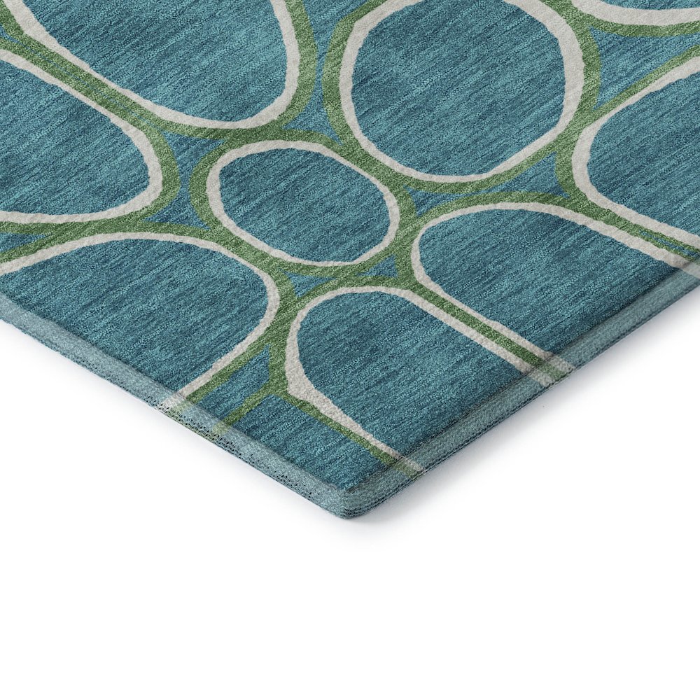 Premium Machine Washable Mayfield AMF1041 Teal 3' x 5' Rug. Picture 3