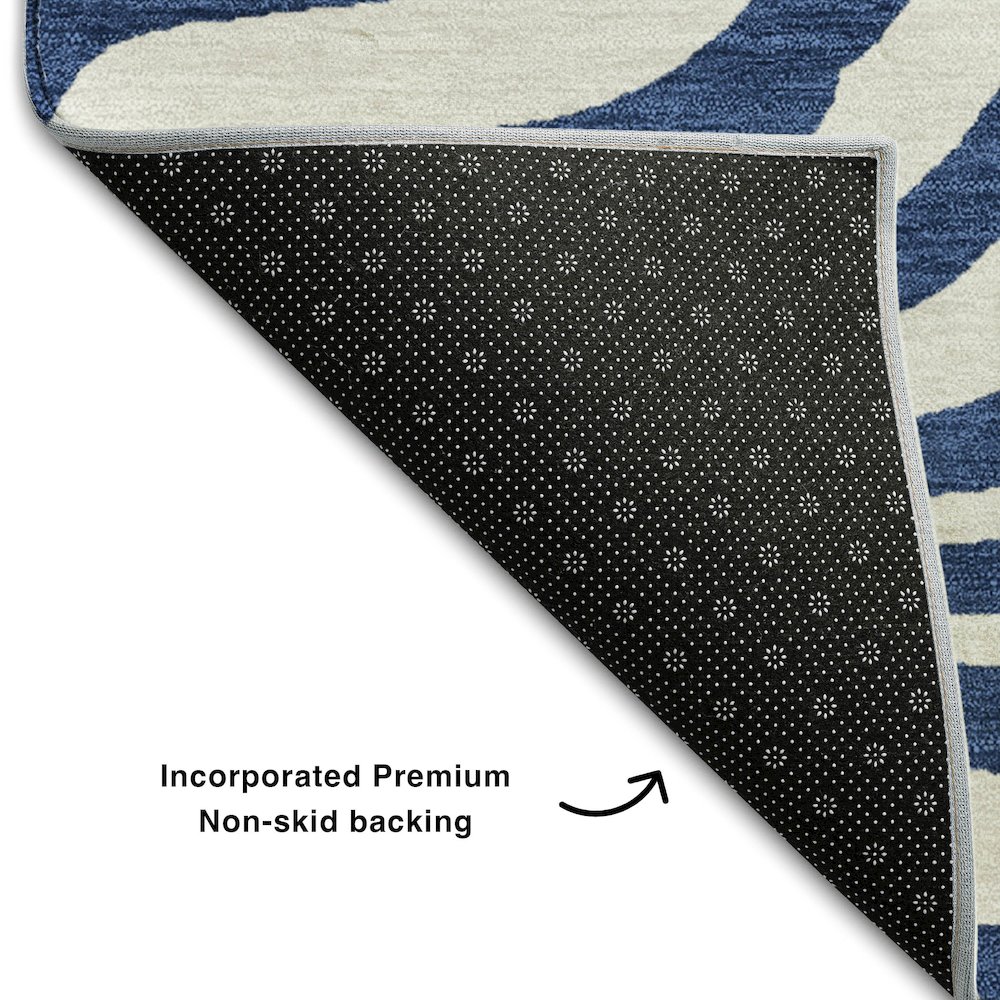 Premium Machine Washable Mayfield AMF1042 Navy 3' x 5' Rug. Picture 2