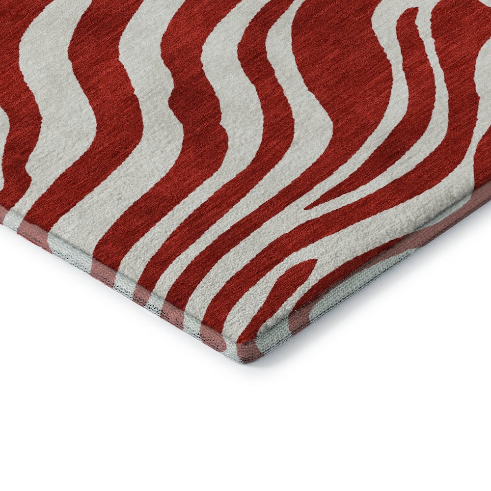 Premium Machine Washable Mayfield AMF1042 Red 3' x 5' Rug. Picture 3