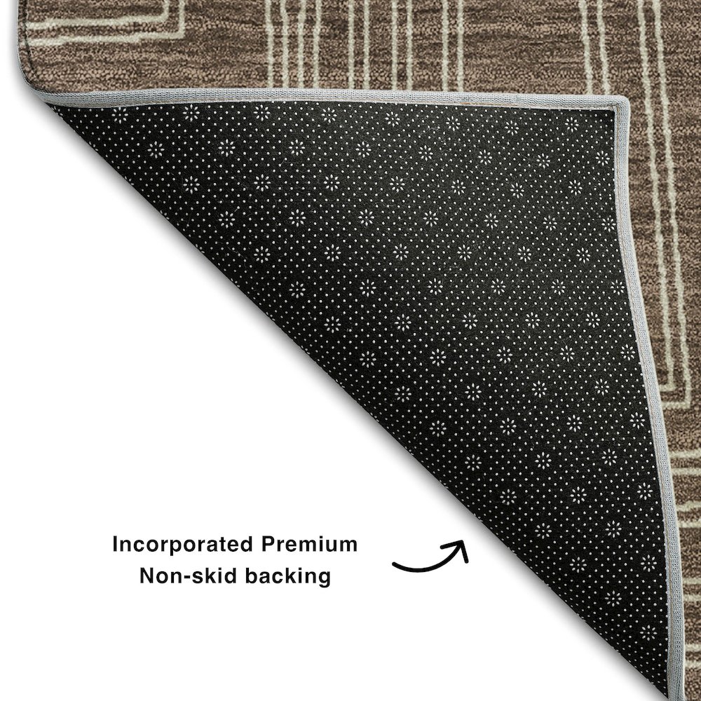 Premium Machine Washable Mayfield AMF1045 Brown 3' x 5' Rug. Picture 2