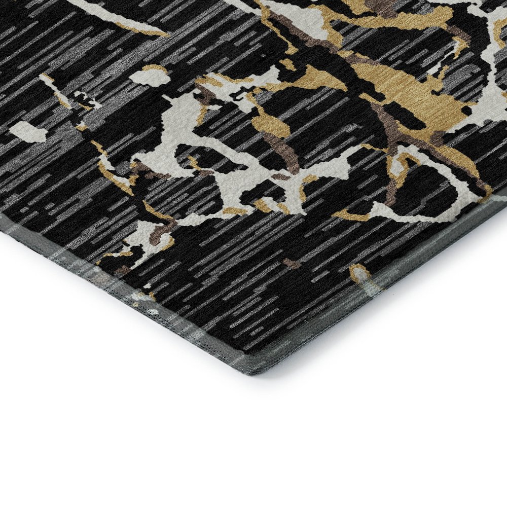 Premium Machine Washable Mayfield AMF1046 Black 3' x 5' Rug. Picture 3