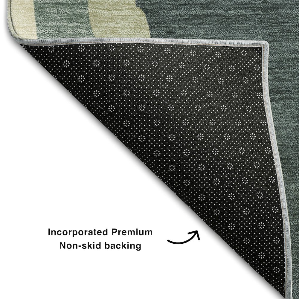 Premium Machine Washable Mayfield AMF1047 Sage 3' x 5' Rug. Picture 2