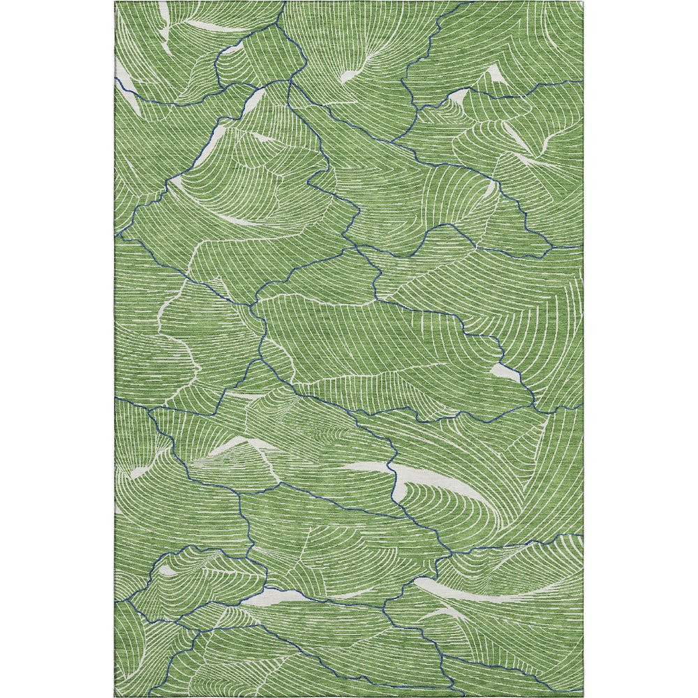 Premium Machine Washable Mayfield AMF1048 Green 8' x 10' Rug. Picture 1