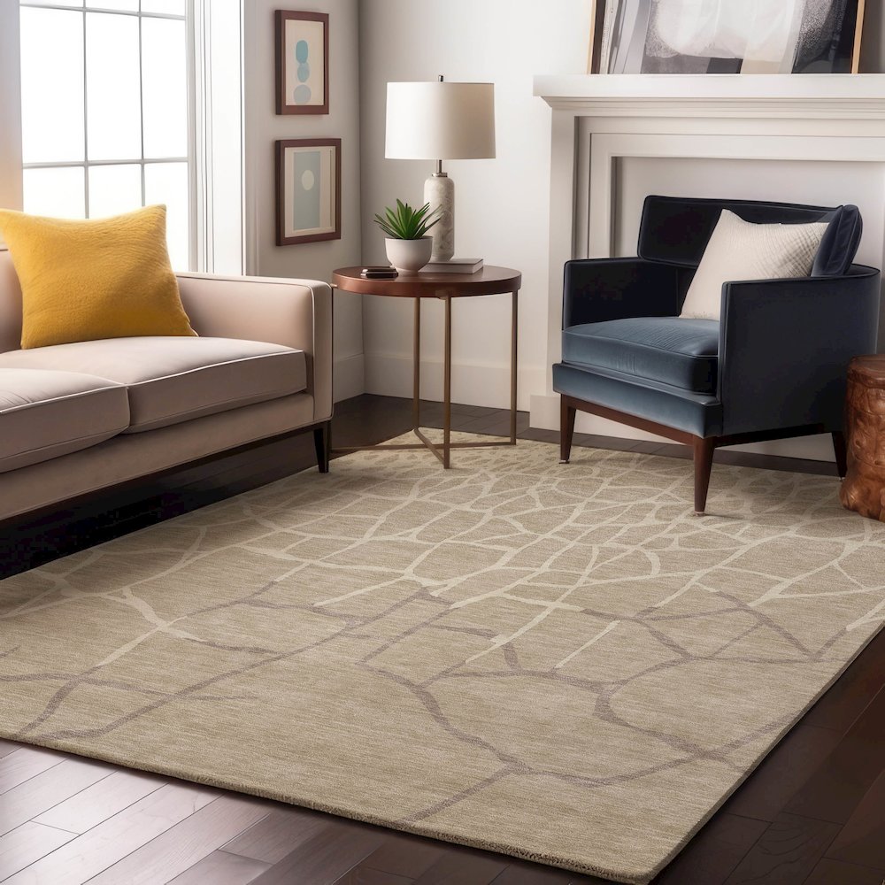 Premium Machine Washable Mayfield AMF1049 Beige 8' x 10' Rug. Picture 5