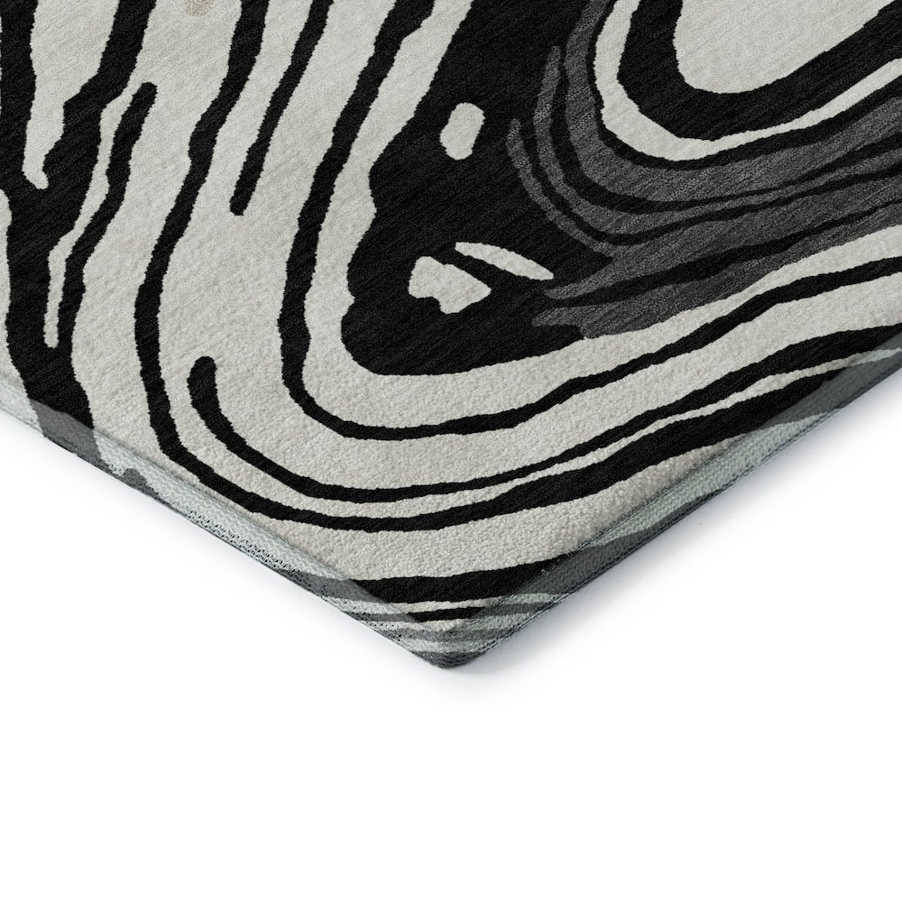 Premium Machine Washable Mayfield AMF1051 Black 3' x 5' Rug. Picture 3