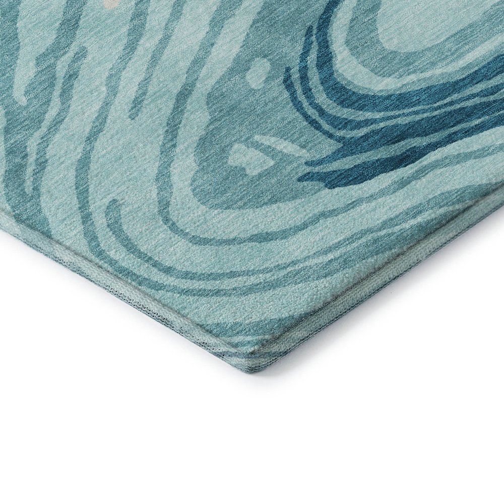 Premium Machine Washable Mayfield AMF1051 Turquoise 3' x 5' Rug. Picture 3