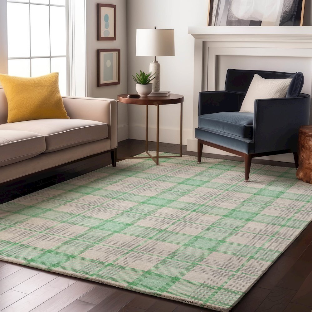 Premium Machine Washable Mayfield AMF1052 Seafoam 8' x 10' Rug. Picture 5