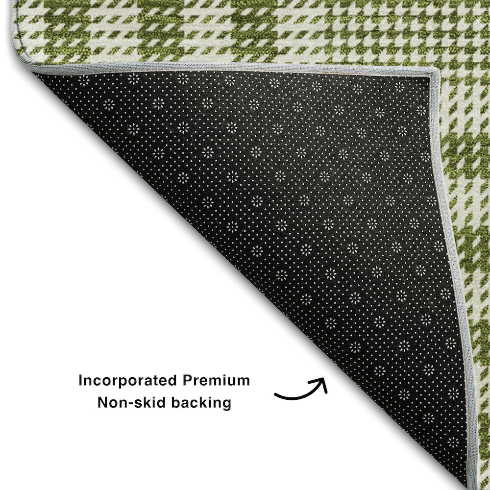 Premium Machine Washable Mayfield AMF1054 Olive 3' x 5' Rug. Picture 2