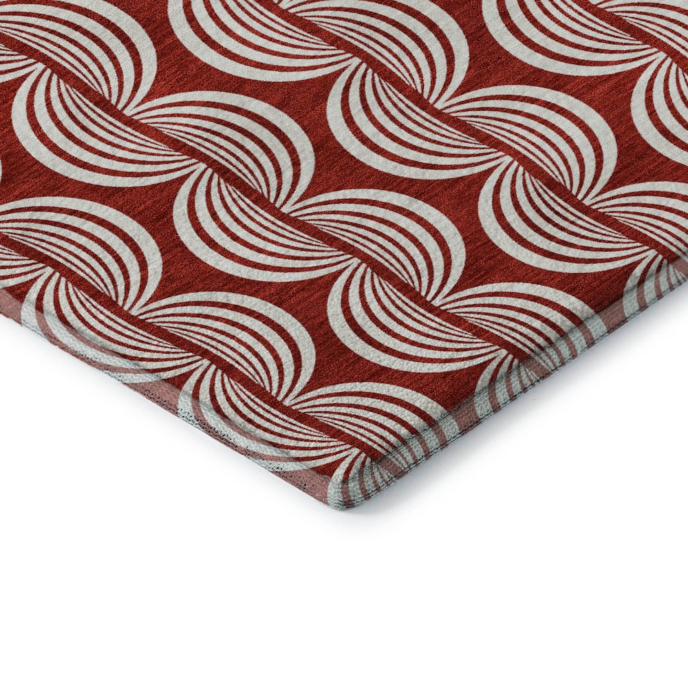 Premium Machine Washable Mayfield AMF1055 Red 3' x 5' Rug. Picture 3