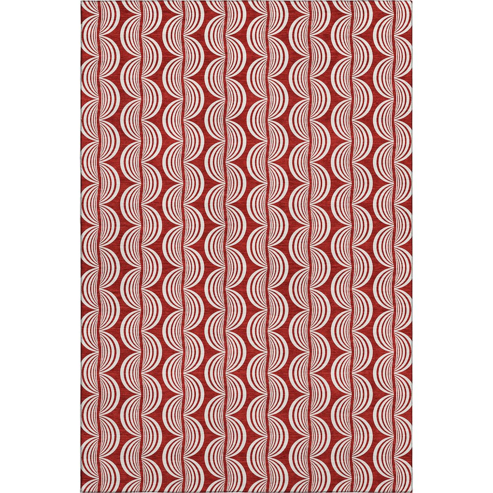 Premium Machine Washable Mayfield AMF1055 Red 8' x 10' Rug. Picture 1