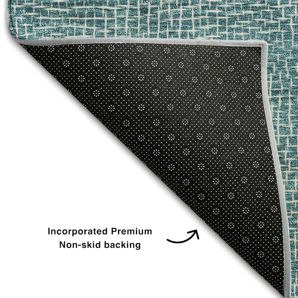 Premium Machine Washable Mayfield AMF1057 Teal 3' x 5' Rug. Picture 2