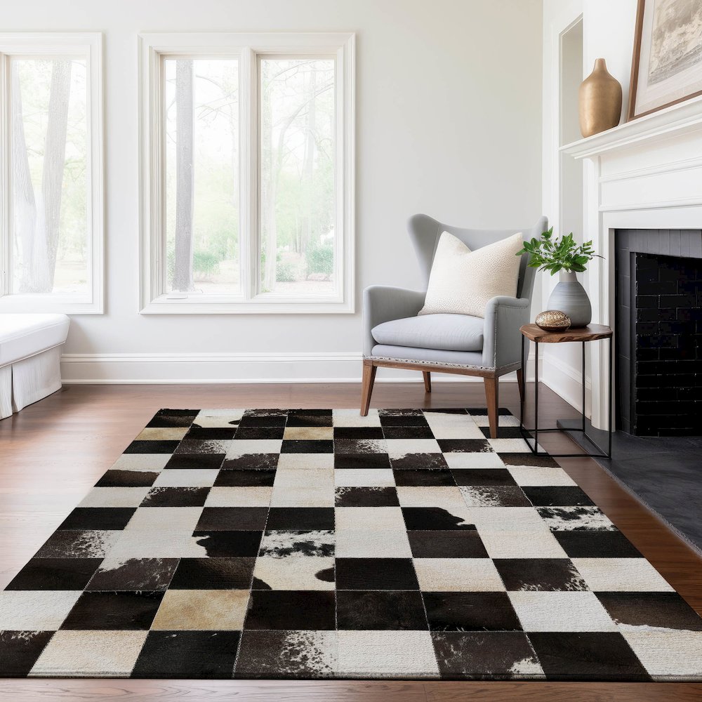Premium Machine Washable Mayfield  Black 8' x 10' Rug. Picture 6
