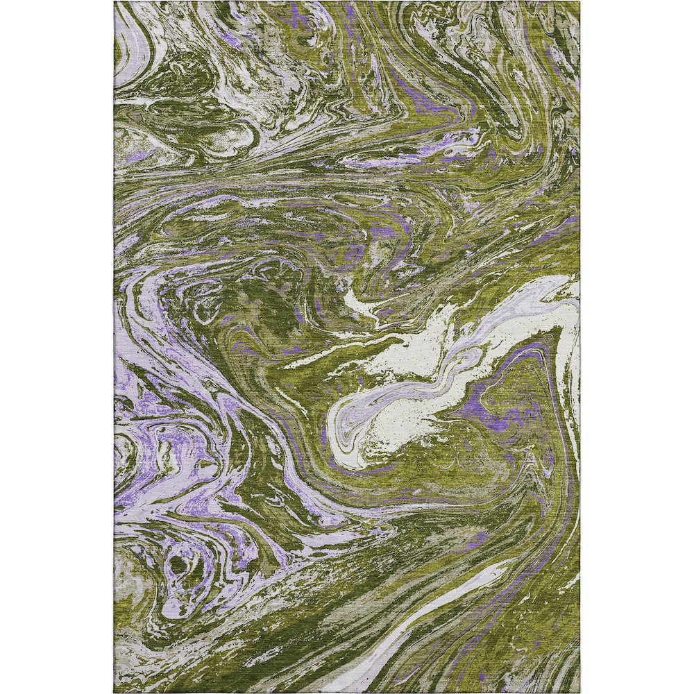 Premium Machine Washable Mayfield AMF1061 Olive 8' x 10' Rug. Picture 1