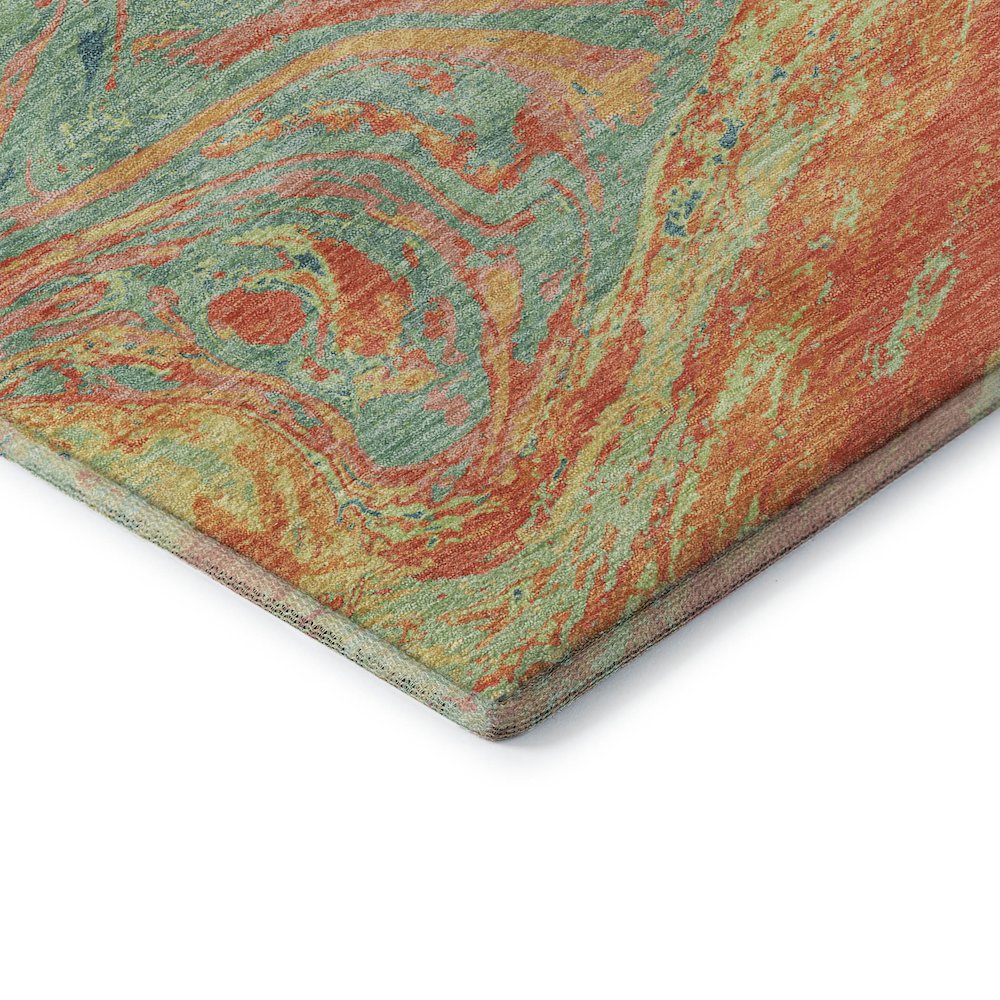 Premium Machine Washable Mayfield AMF1061 Orange 3' x 5' Rug. Picture 3