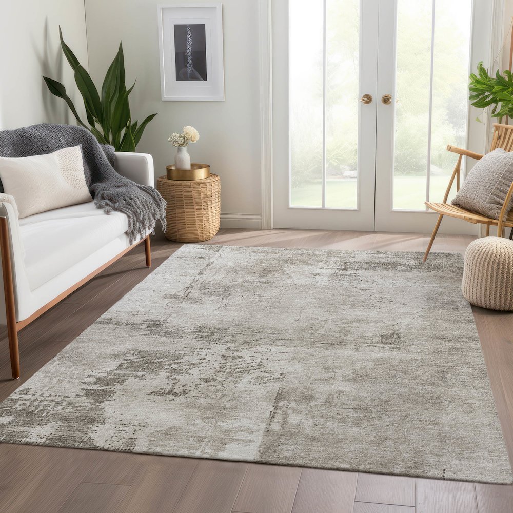 Premium Machine Washable Mayfield AMF1062 Beige 8' x 10' Rug. Picture 6