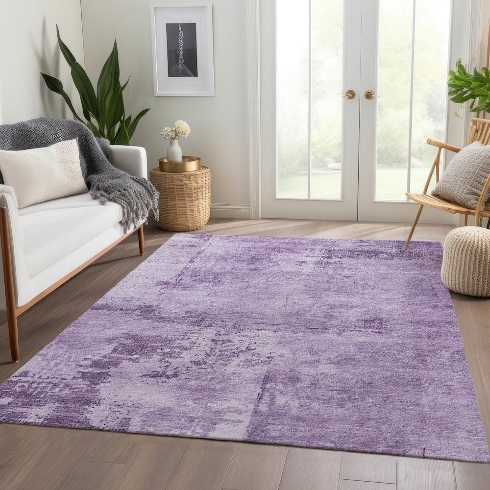Premium Machine Washable Mayfield AMF1062 Lavender 8' x 10' Rug. Picture 6