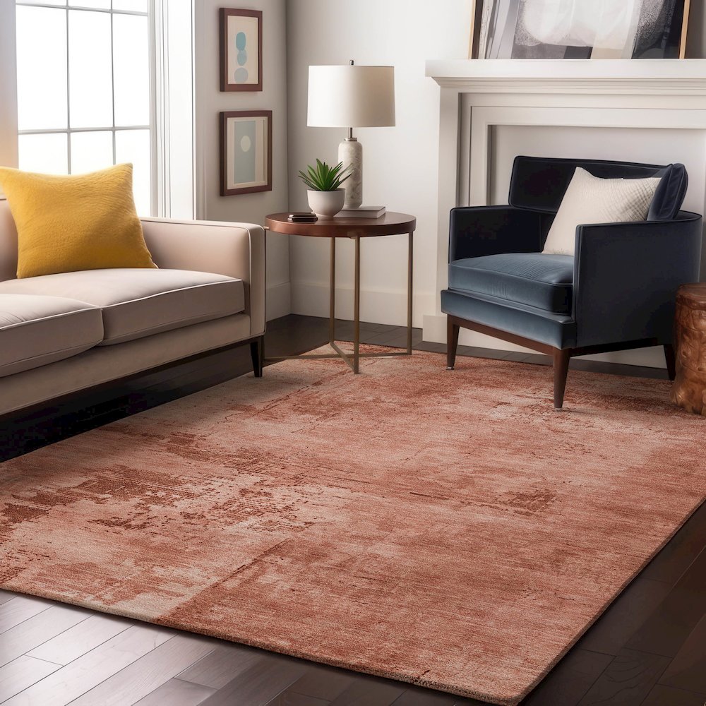 Premium Machine Washable Mayfield AMF1062 Paprika 8' x 10' Rug. Picture 5