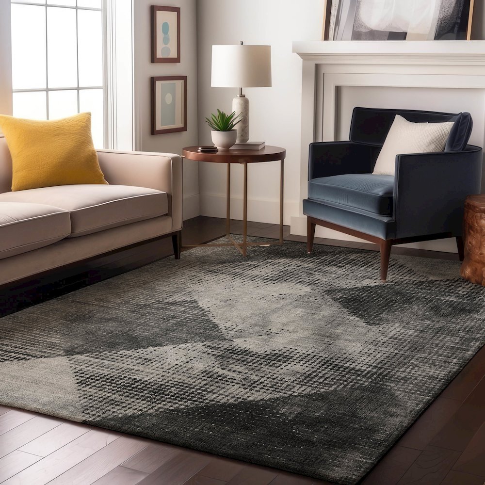 Premium Machine Washable Mayfield AMF1065 Gray 8' x 10' Rug. Picture 5