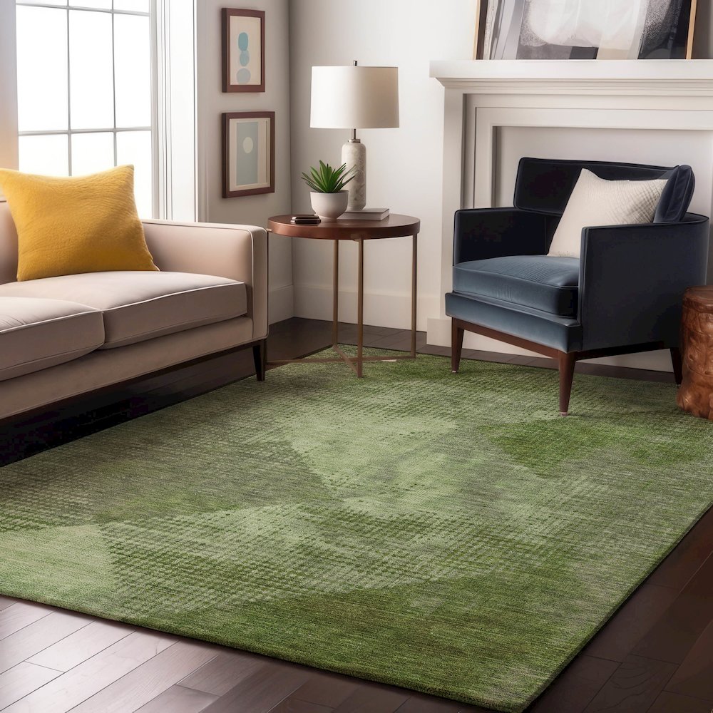 Premium Machine Washable Mayfield AMF1065 Green 8' x 10' Rug. Picture 5