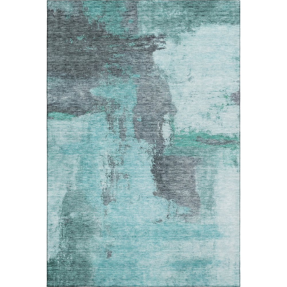 Premium Machine Washable Mayfield AMF1068 Teal 8' x 10' Rug. Picture 1