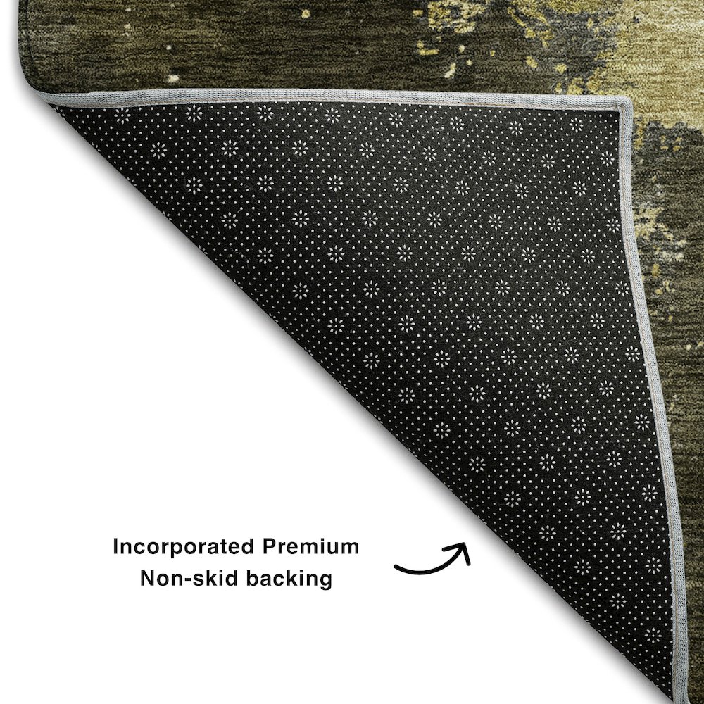 Premium Machine Washable Mayfield AMF1072 Brown 3' x 5' Rug. Picture 2