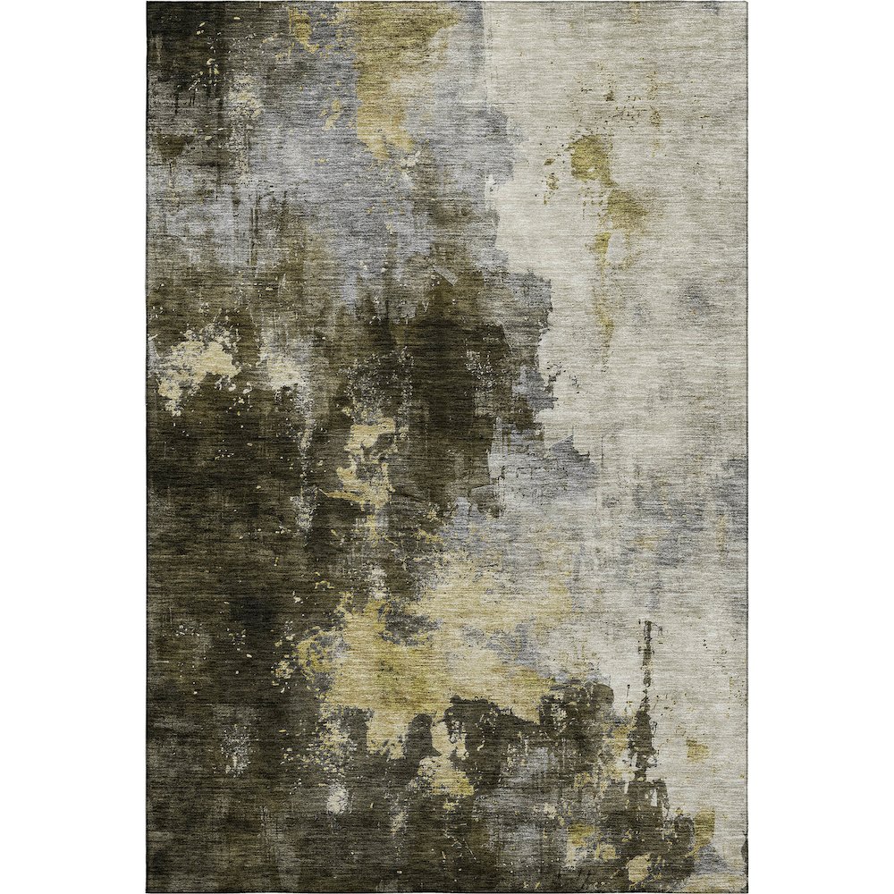 Premium Machine Washable Mayfield AMF1072 Brown 8' x 10' Rug. Picture 1