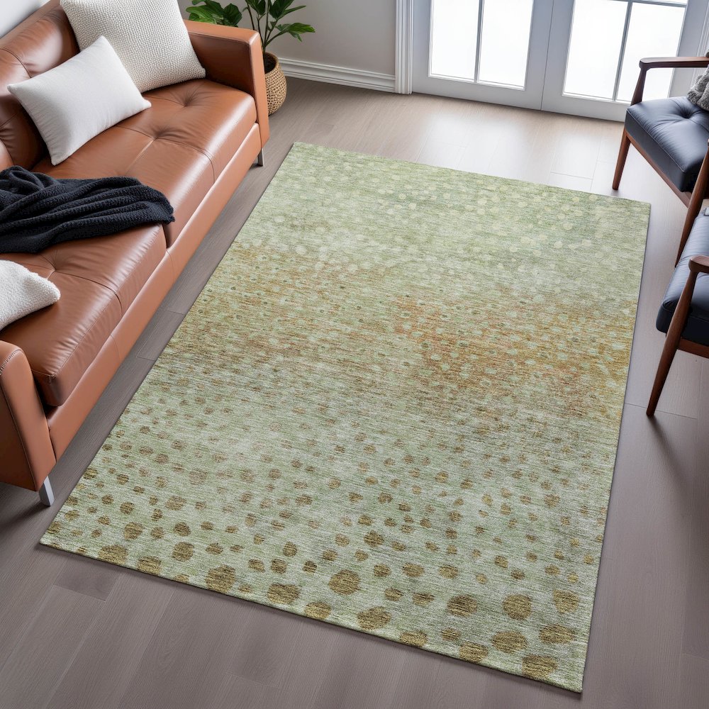 Premium Machine Washable Mayfield AMF1074 Aloe 8' x 10' Rug. Picture 6