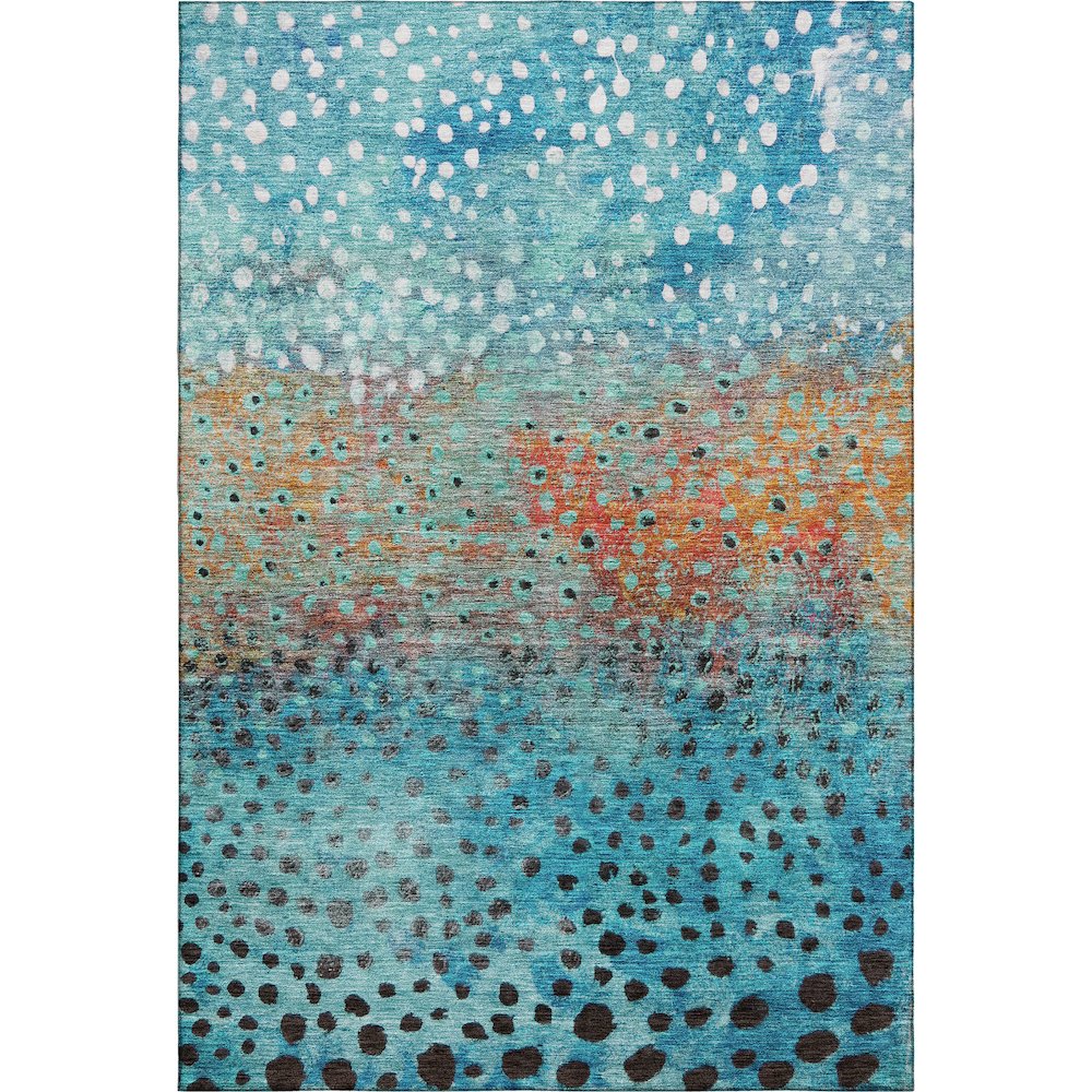 Premium Machine Washable Mayfield AMF1074 Blue 8' x 10' Rug. Picture 1