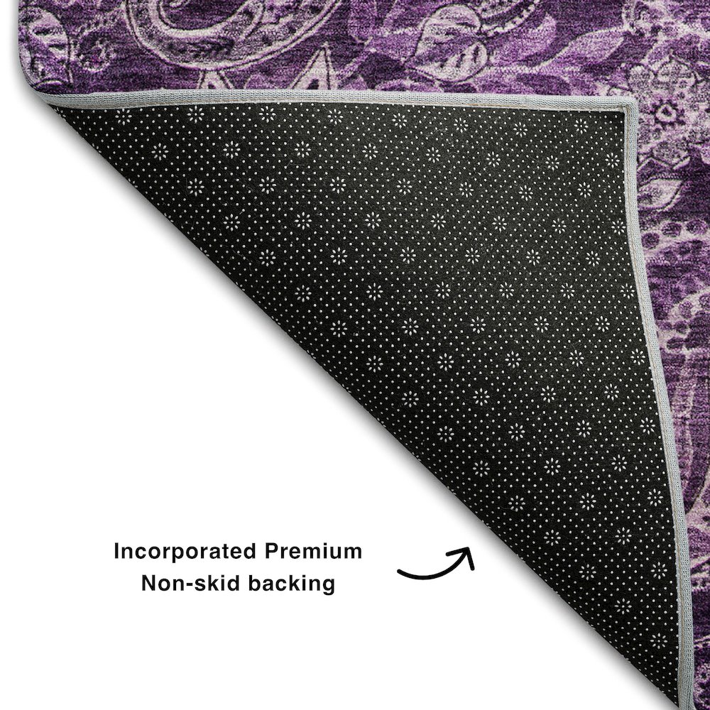 Premium Machine Washable Mayfield AMF1078 Purple 3' x 5' Rug. Picture 2