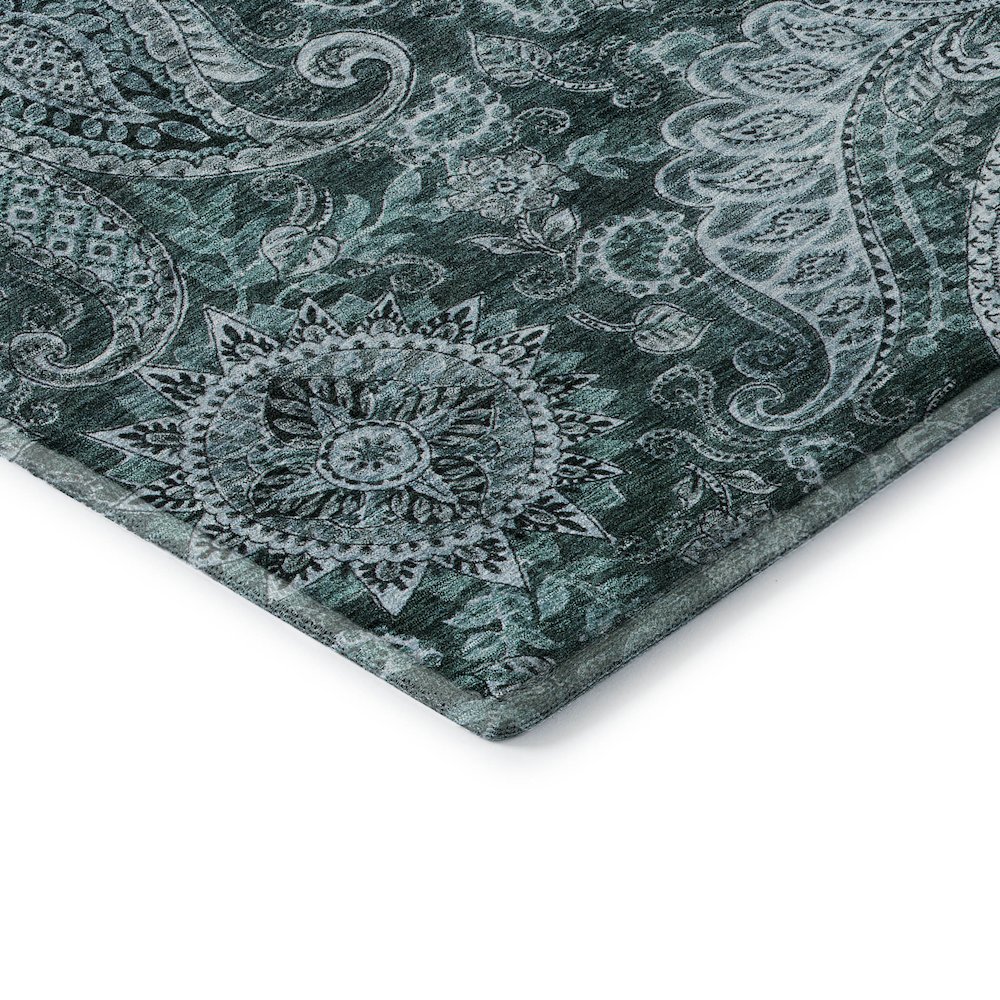 Premium Machine Washable Mayfield AMF1078 Teal 3' x 5' Rug. Picture 3