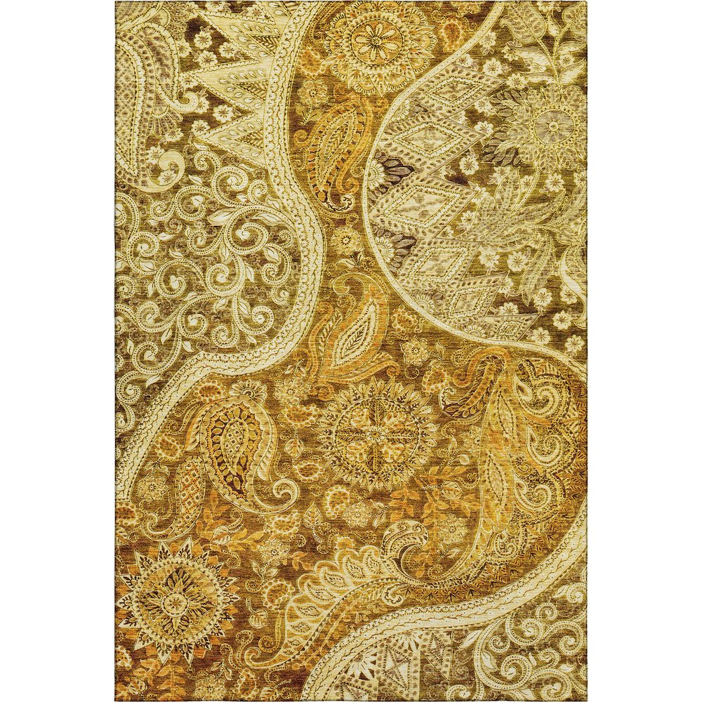 Premium Machine Washable Mayfield AMF1078 Terracotta 8' x 10' Rug. Picture 1