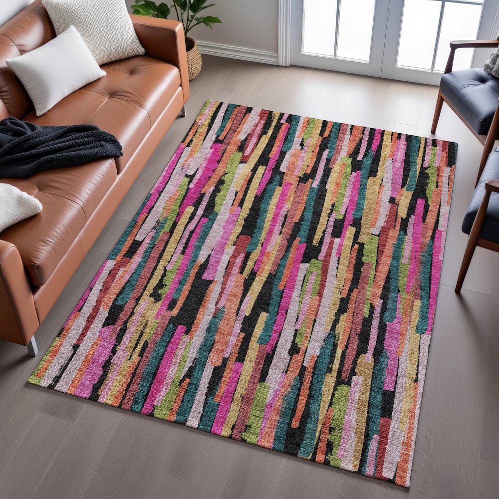 Premium Machine Washable Mayfield AMF1079 Pink 8' x 10' Rug. Picture 6