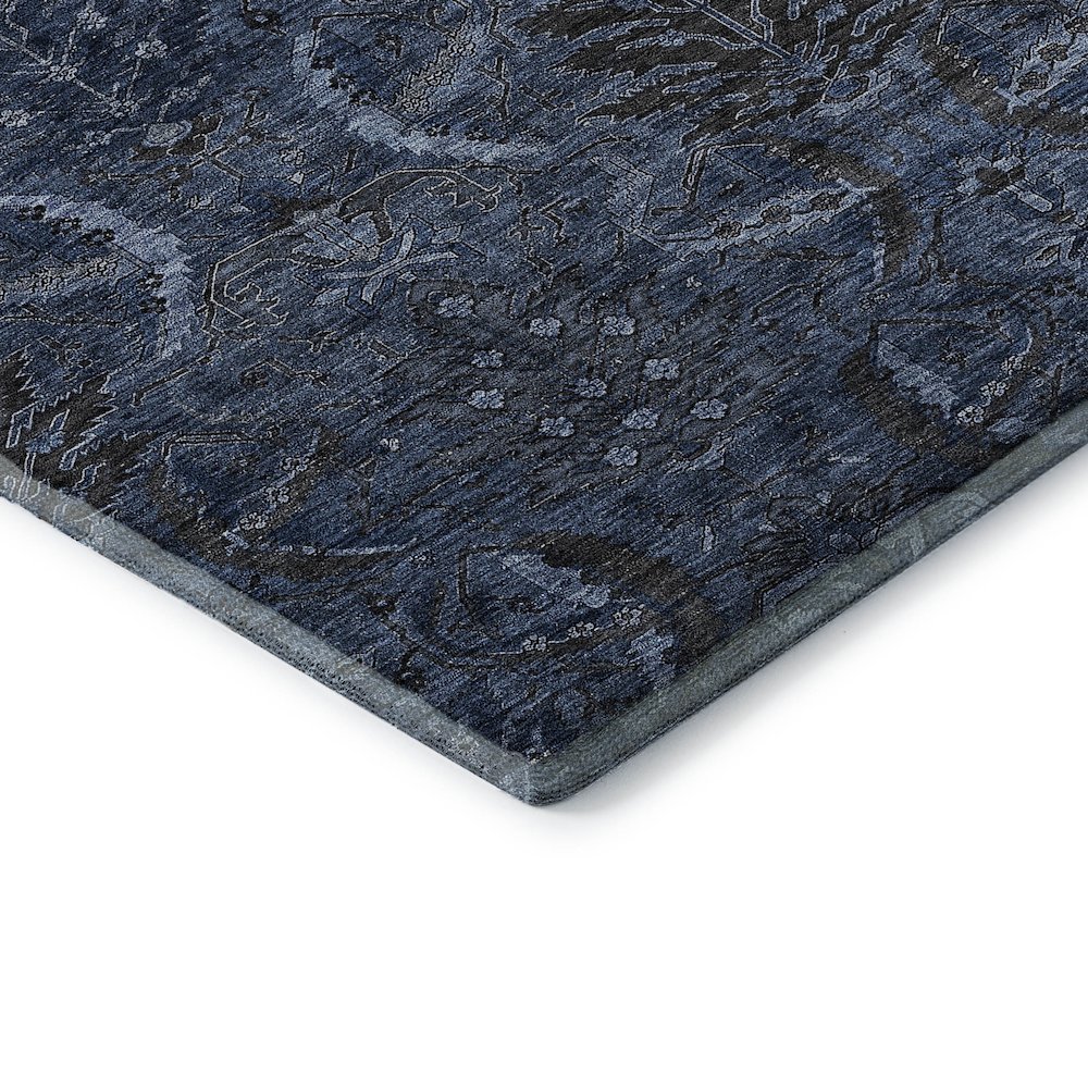 Premium Machine Washable Mayfield AMF1082 Navy 3' x 5' Rug. Picture 3