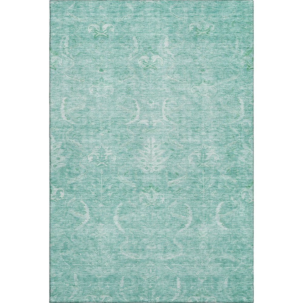 Premium Machine Washable Mayfield AMF1083 Aqua 8' x 10' Rug. Picture 1