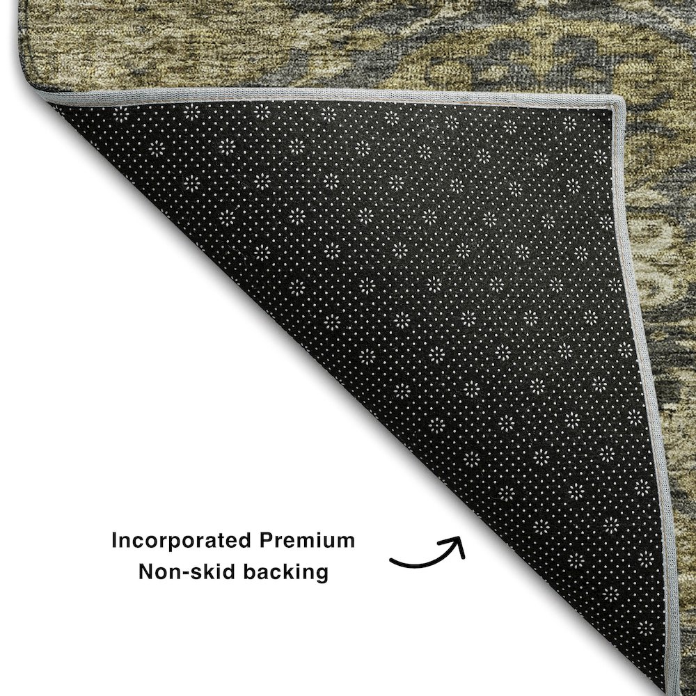Premium Machine Washable Mayfield AMF1084 Charcoal 3' x 5' Rug. Picture 2