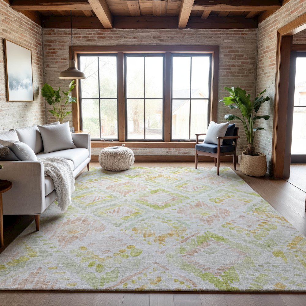 Premium Machine Washable Mayfield AMF1088 Pink 8' x 10' Rug. Picture 5