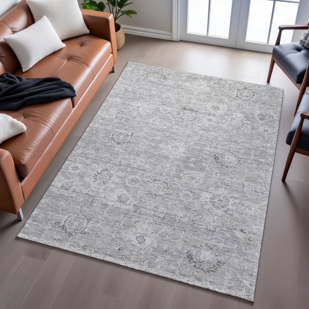 Premium Machine Washable Mayfield AMF1089 Gray 8' x 10' Rug. Picture 6